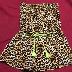 Bongo Medium strapless romper in EUC animal print cheetah print